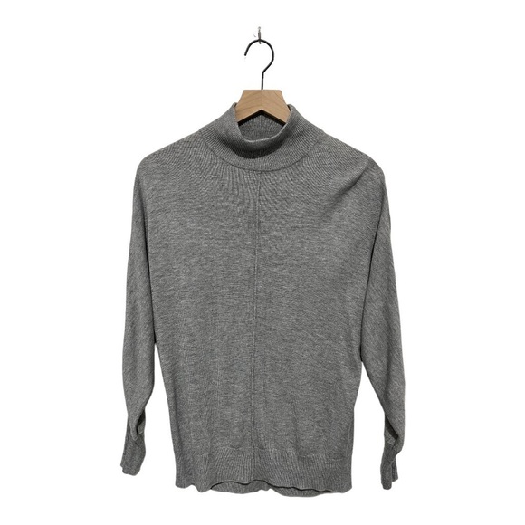 Magaschoni Grey Dolman Sleeves Lightweight Pullover Turtle Neck Sweater … - Picture 1 of 6